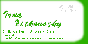 irma nitkovszky business card